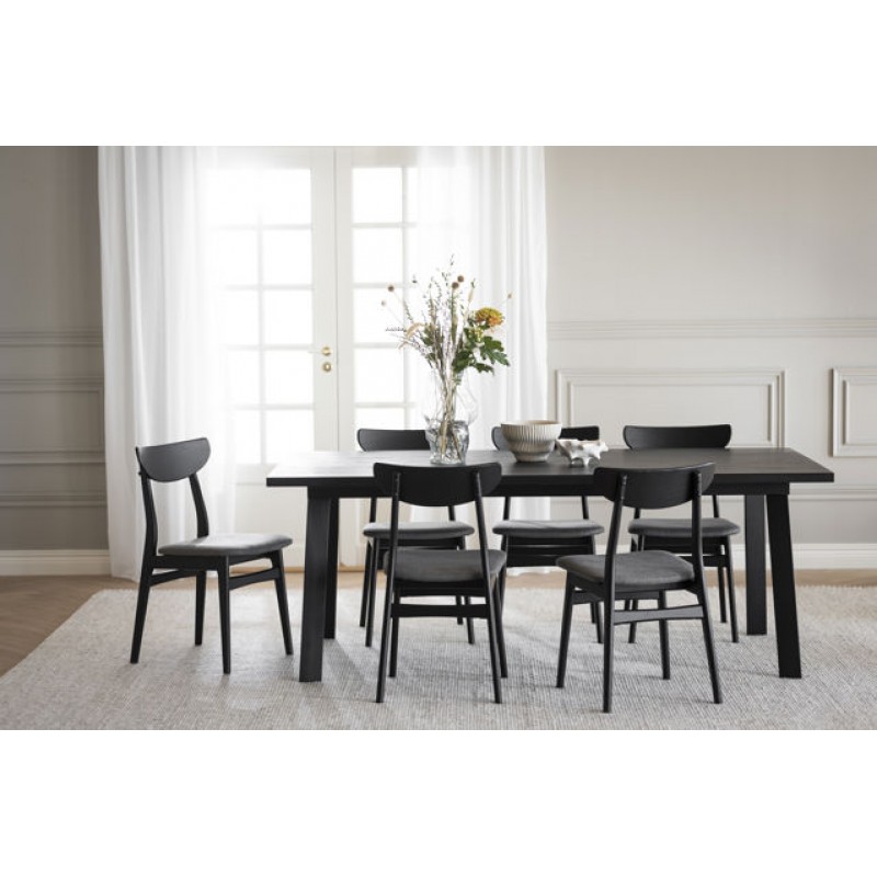 RO Winnipeg Extending Dining Table Black/Black